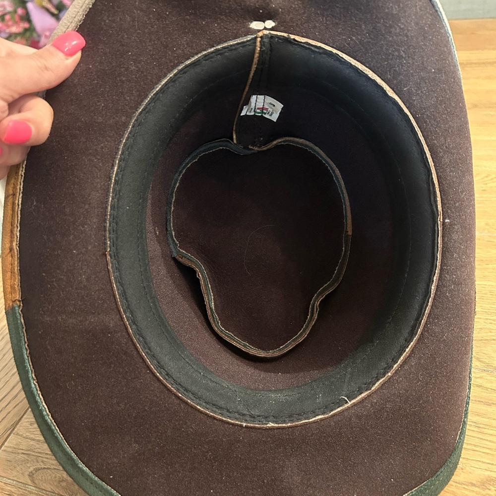 Multicolor Suede Patchwork Hat Size Small Unisex - image 4